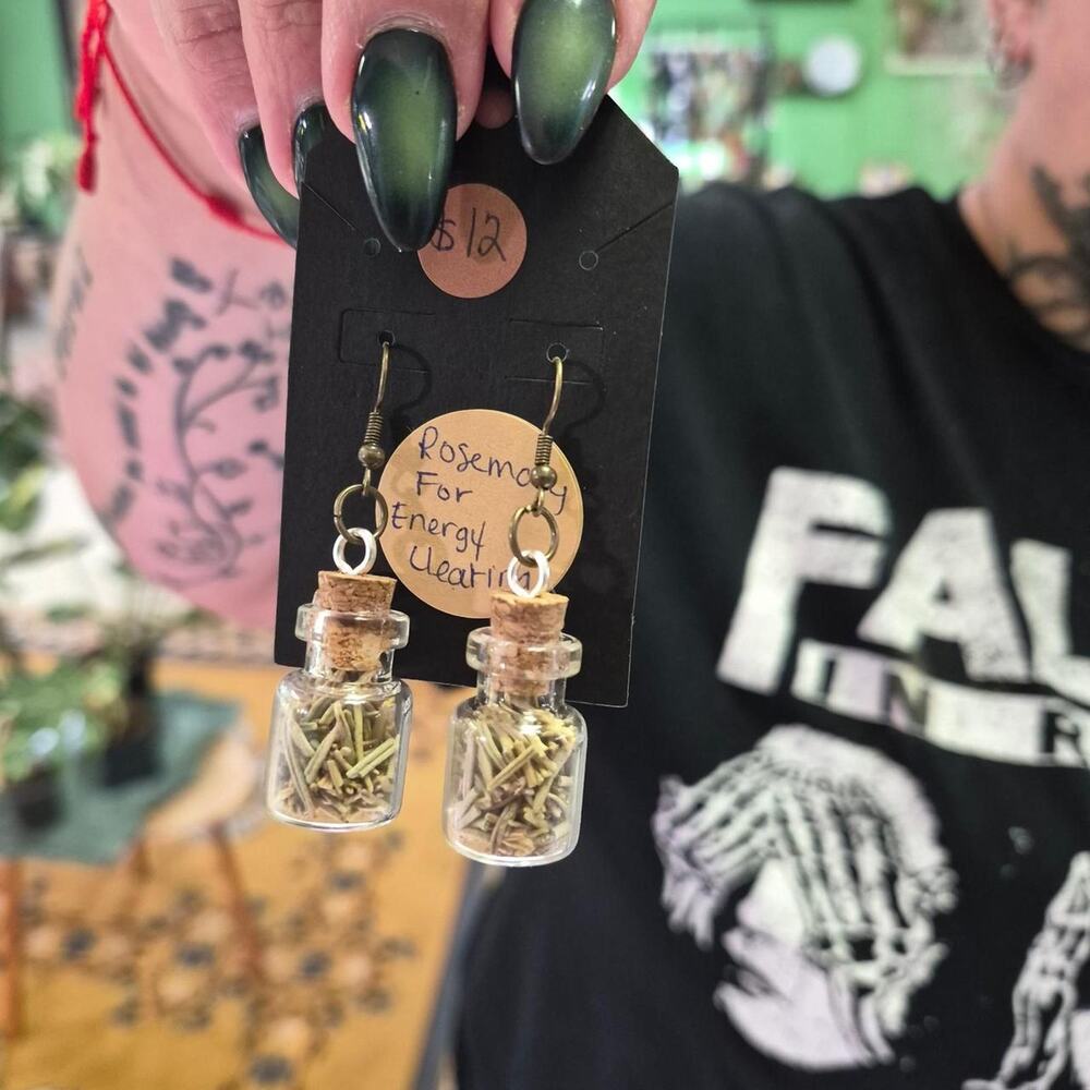 Rosemary earrings with dried rosemary